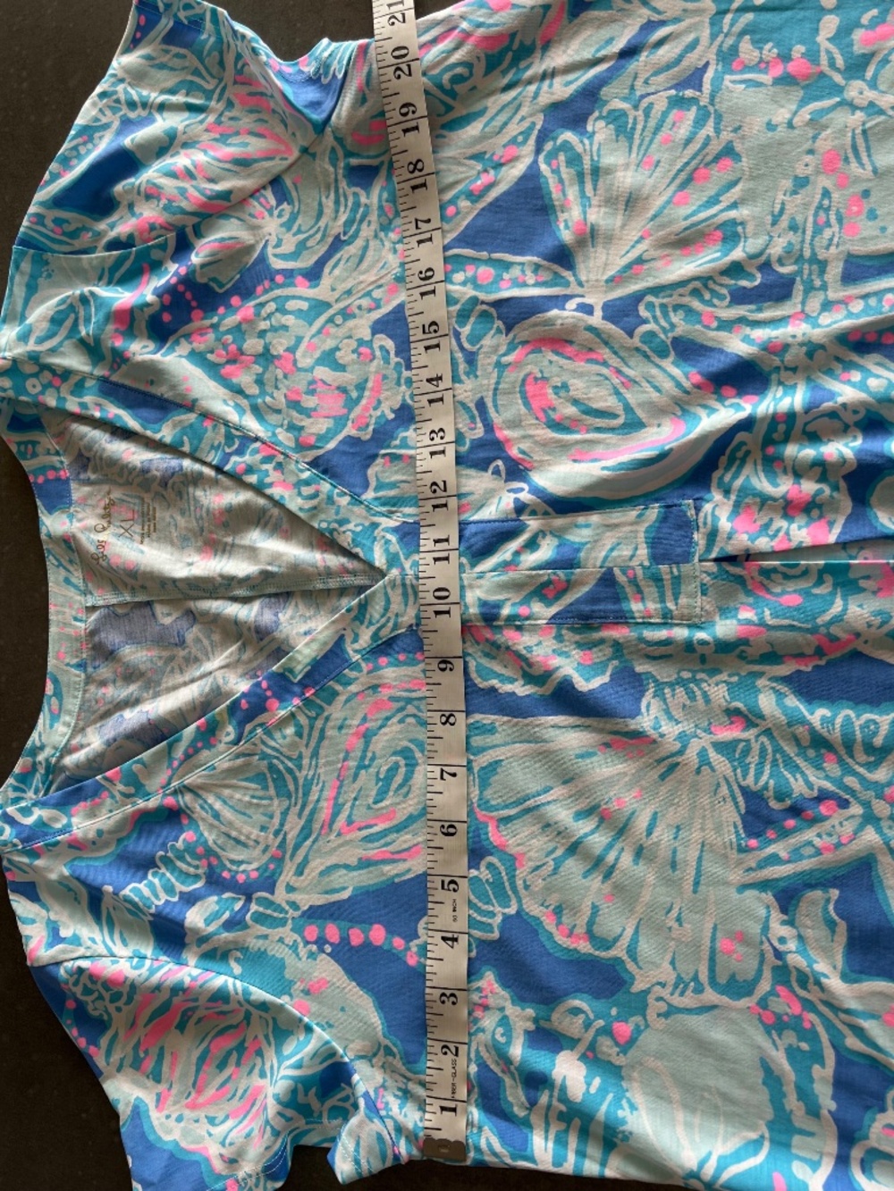 Lilly Pulitzer Amina Cap Sleeve Dress Blue Haven Pop Up Into The Deep XL - EUC - Picture 6 of 6